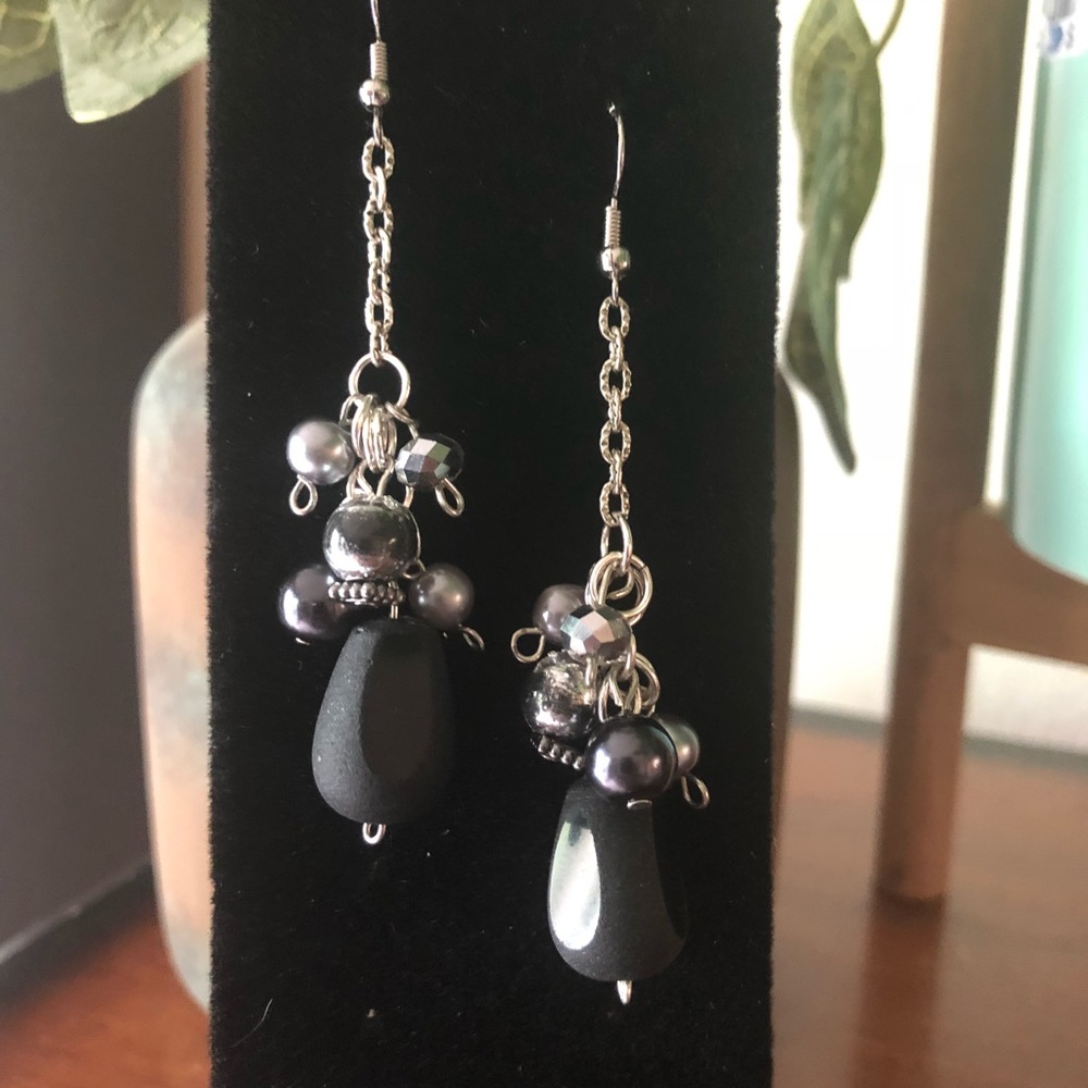 Black and Silver Earrings